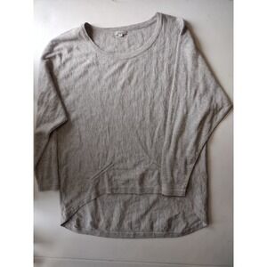 Lemon‎ Gray Alpaca Blend High Low Knit Pullover Sweater Size M Scoop Neck Pocket